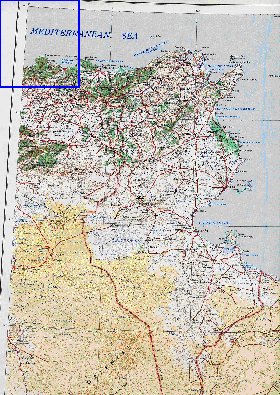 carte de Tunisie en anglais