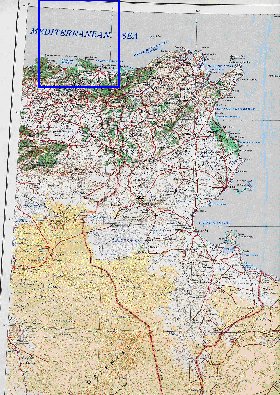 carte de Tunisie en anglais