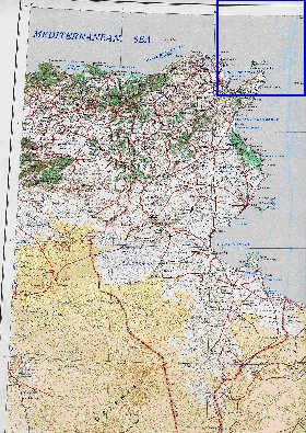 carte de Tunisie en anglais