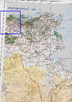 carte de Tunisie en anglais