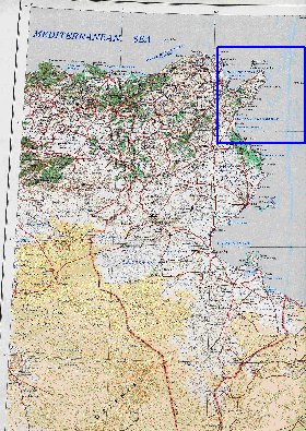 carte de Tunisie en anglais