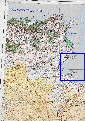 carte de Tunisie en anglais