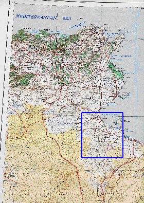 carte de Tunisie en anglais