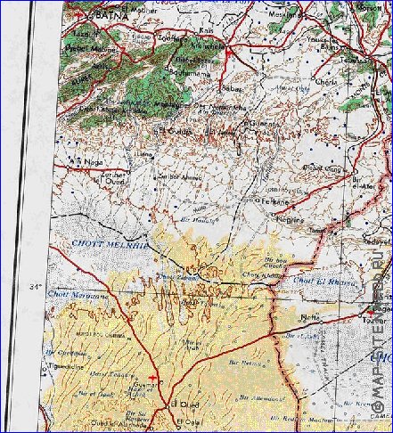 mapa de Tunisia em ingles