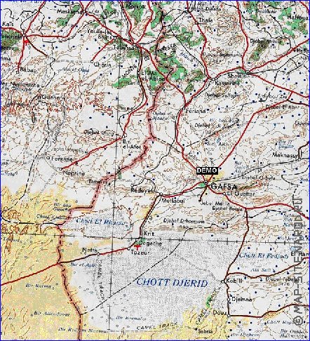 mapa de Tunisia em ingles