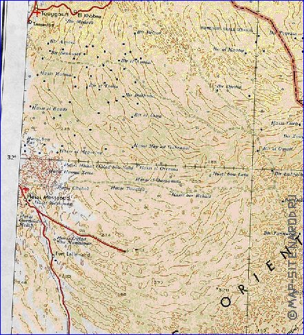 carte de Tunisie en anglais