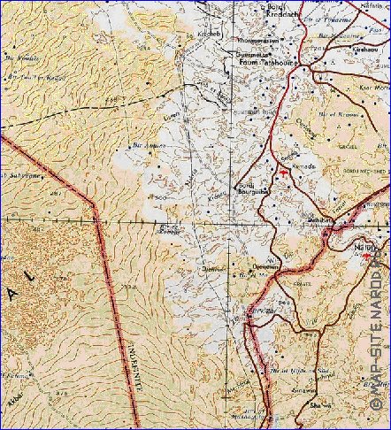 carte de Tunisie en anglais