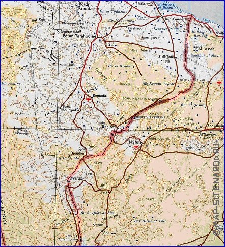 carte de Tunisie en anglais