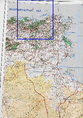 carte de Tunisie en anglais