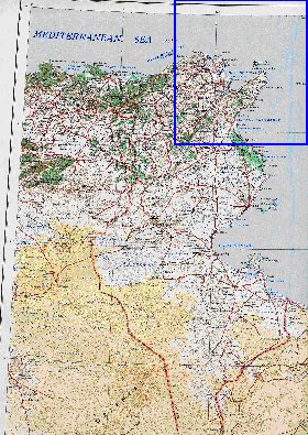 carte de Tunisie en anglais