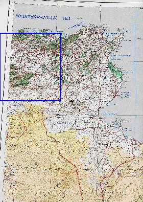 carte de Tunisie en anglais