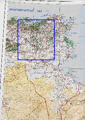 carte de Tunisie en anglais