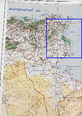 carte de Tunisie en anglais