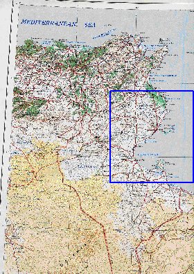 carte de Tunisie en anglais