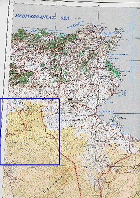 carte de Tunisie en anglais