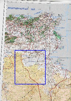 carte de Tunisie en anglais