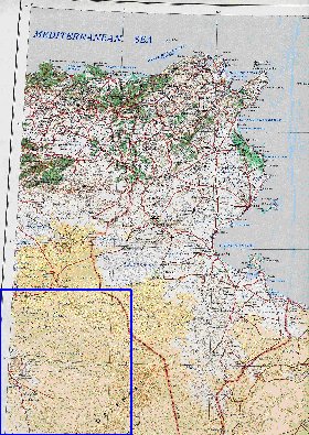 carte de Tunisie en anglais