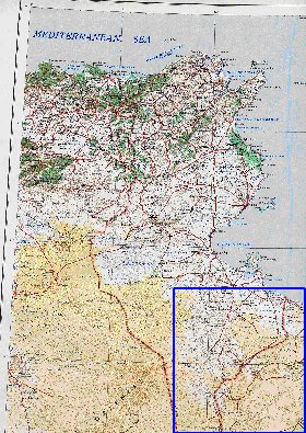 carte de Tunisie en anglais