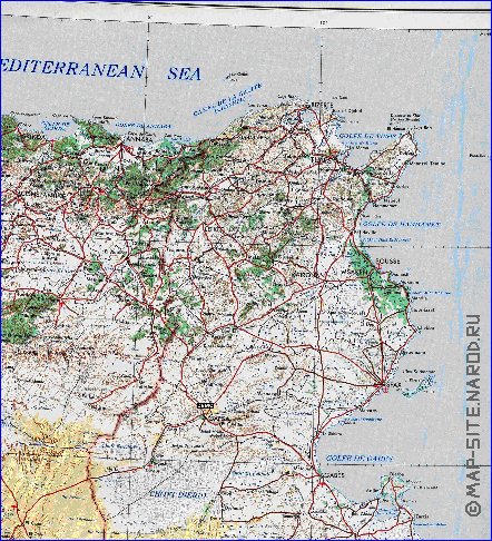 carte de Tunisie en anglais