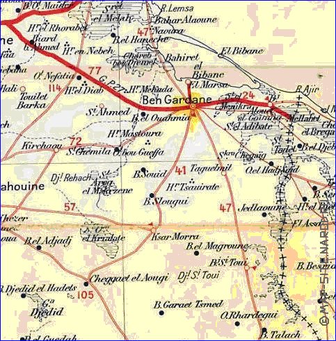 carte de Tunisie