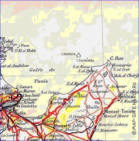 carte de Tunisie