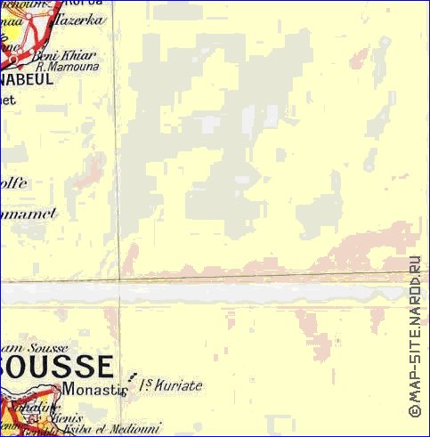 mapa de Tunisia em frances