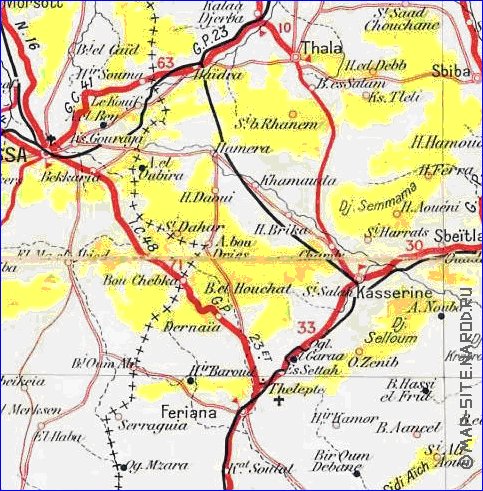 mapa de Tunisia em frances