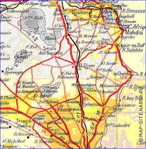 carte de Tunisie