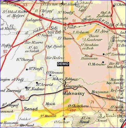 carte de Tunisie