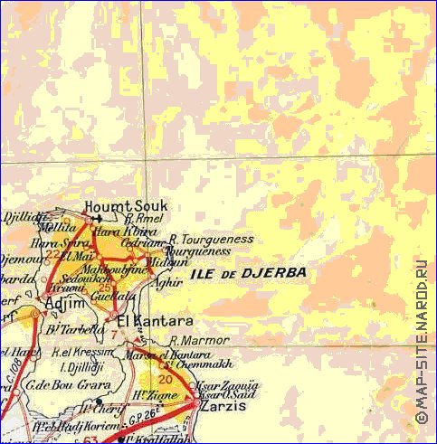 carte de Tunisie