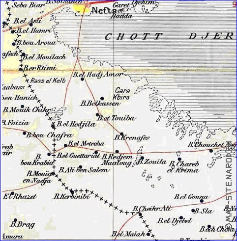 mapa de Tunisia em frances