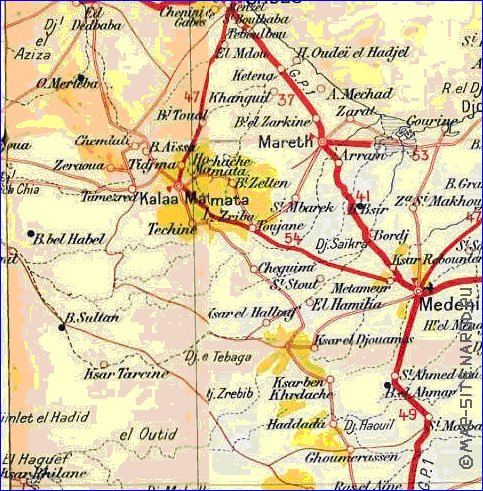 carte de Tunisie