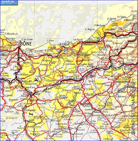 carte de Tunisie