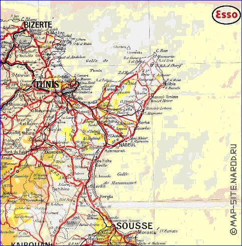 mapa de Tunisia em frances