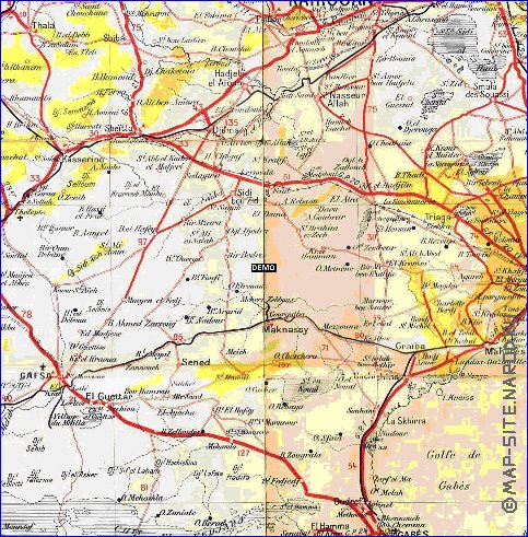 carte de Tunisie