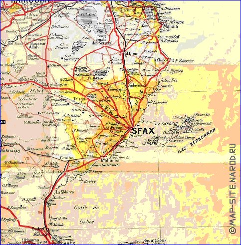 carte de Tunisie