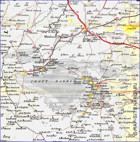 mapa de Tunisia em frances