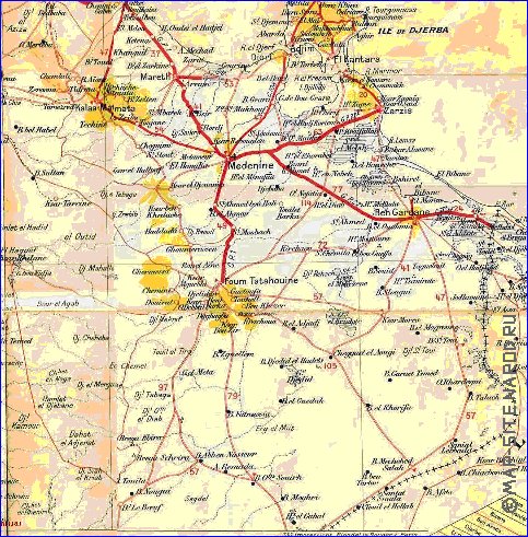 carte de Tunisie