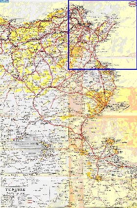 mapa de Tunisia em frances