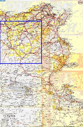 mapa de Tunisia em frances