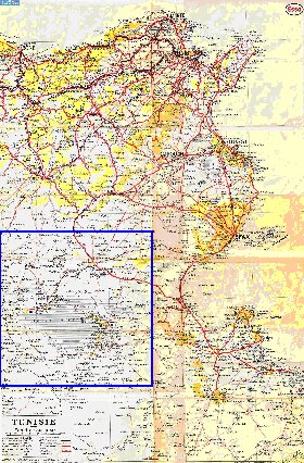 mapa de Tunisia em frances