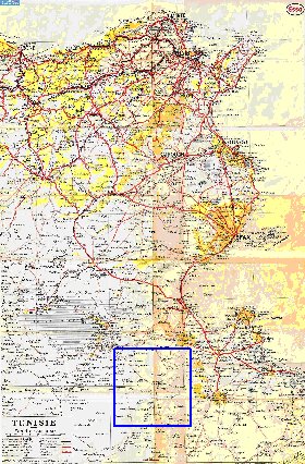 mapa de Tunisia em frances