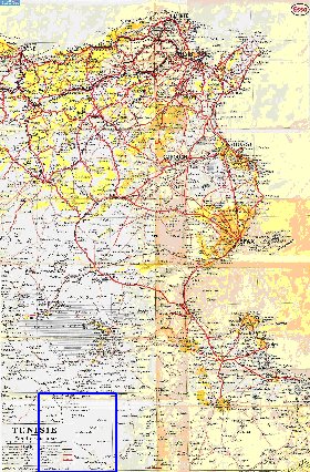 mapa de Tunisia em frances