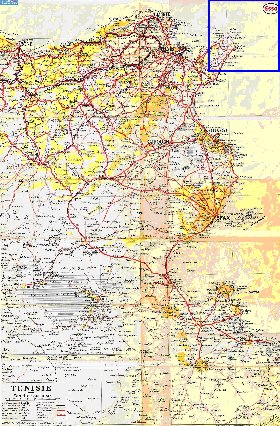 mapa de Tunisia em frances