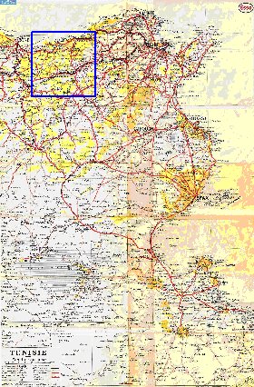 mapa de Tunisia em frances