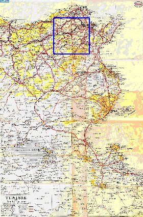 mapa de Tunisia em frances