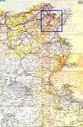 mapa de Tunisia em frances