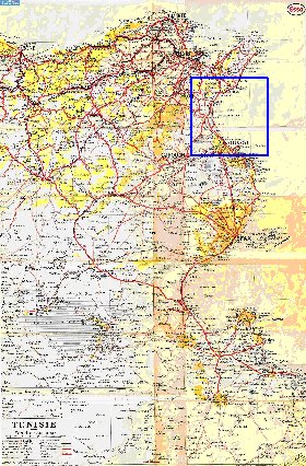 mapa de Tunisia em frances