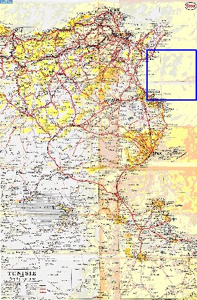 mapa de Tunisia em frances