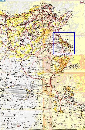 mapa de Tunisia em frances